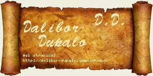 Dalibor Dupalo vizit kartica